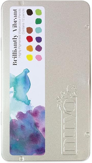 Tonic Studios Brilliantly Vibrant Watercolour Pencils, Wood, Multi-Colour, 12 x 4 x 0.4 cm
