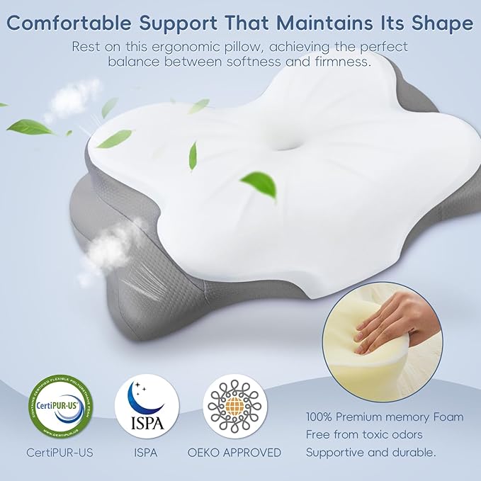 Almohada Cervical Memory Foam Soporte Ajustable Funda Refrescante miniatura 8