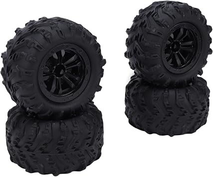 RC Tires, 85mm Replacement Rubber RC Car Wheels and Tires Complete Set for SCY 16101PRO 16102PRO