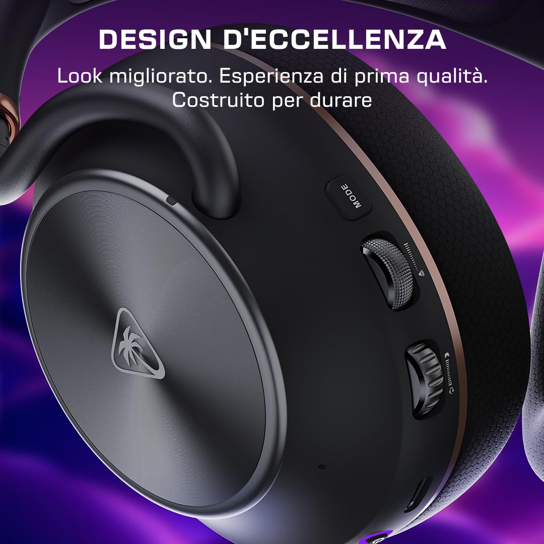 Turtle Beach Stealth Pro II Nero – Cuffie da gioco wireless premium per PC, Xbox Series X|S, PS5, PS4 con audio Hi Res wireless certificato, audio spaziale Dolby Atmos, riduzione attiva del rumore