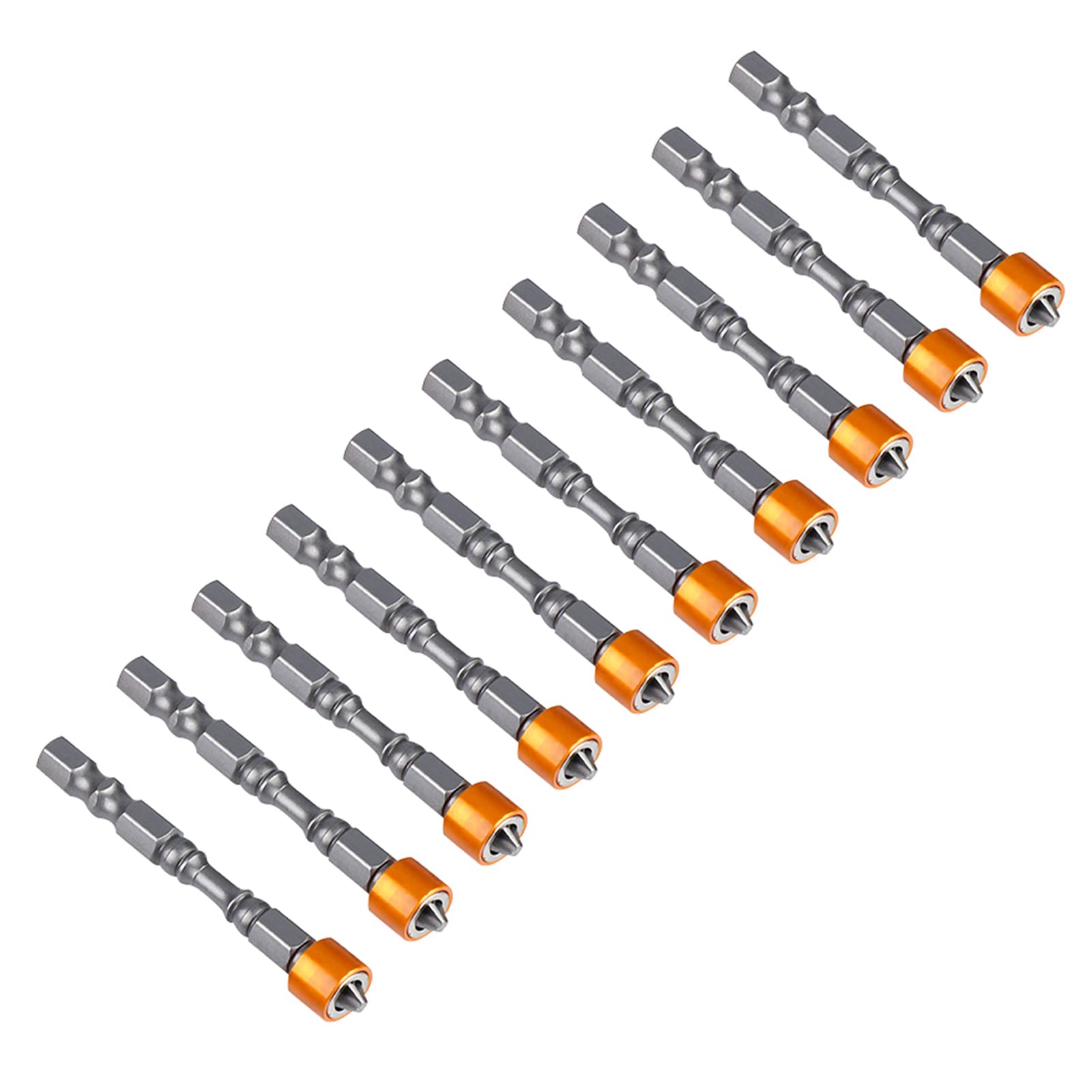 Embouts de Tournevis PH2 Tige Hexagonale Magnétique Anti-dérapant 65mm Pour Vis Pour Cloisons Sèches et Plaques de Plâtre 10pcs