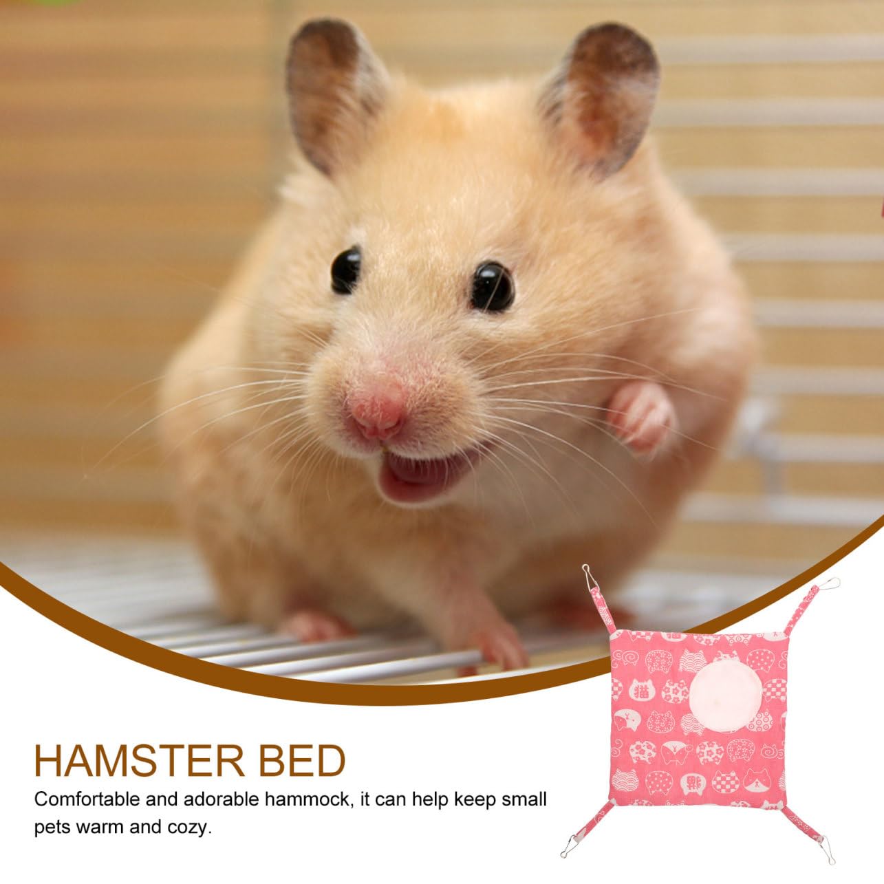 HANABASS 5piezas Cama Colgante para Hámster y Cobayas Hamaca Cálida y Cómoda Accesorio para Mascotas para Chinchillas y Pequeños Roedores Diseño De Gato Suerte