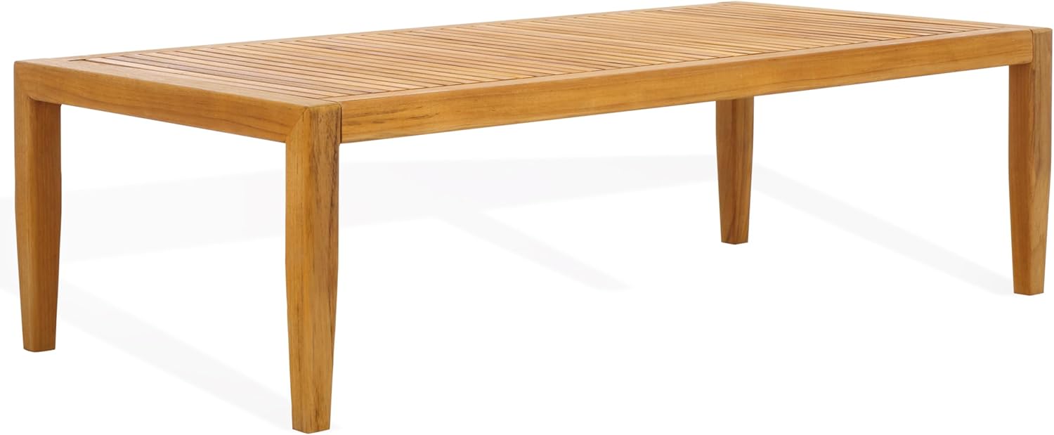 SAFAVIEH Couture Outdoor Collection Samoa Natural Brown Brazilian Teak Solid Wood Patio Coffee Table