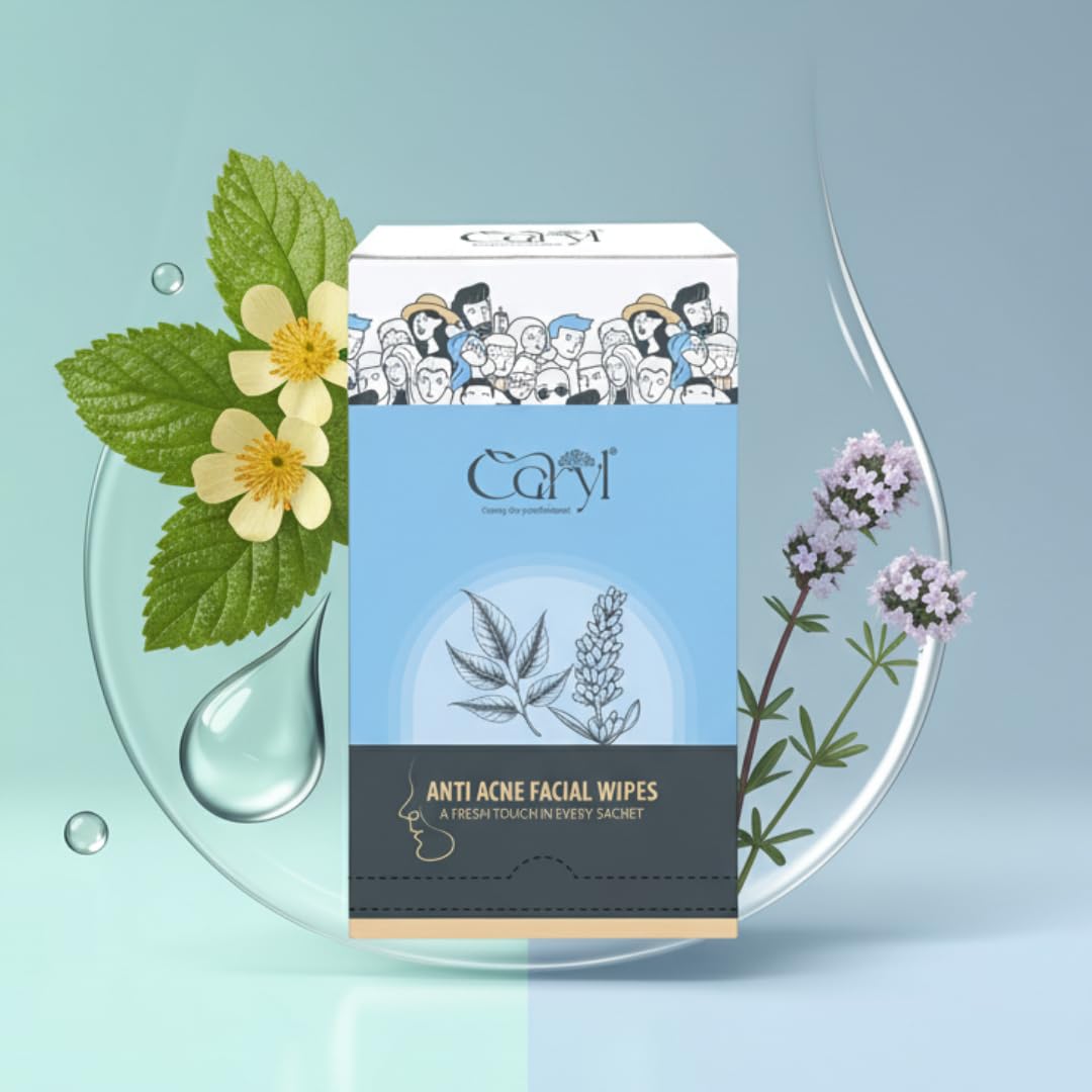 Caryl Anti Acne Facial Wipes for Oily & Acne-Prone Skin | Oil Control Face Cleansing Wipes with Witch Hazel & Thyme Extract | 72 Single-Use Sachets-image-38