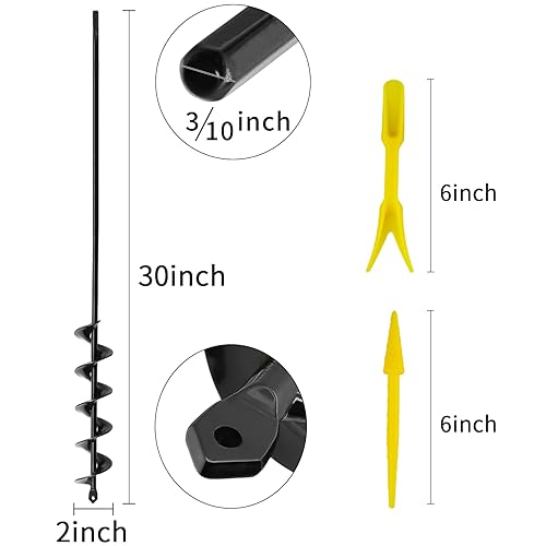 Miniatura 2 de TCBWFY Broca de taladro de 4 x 12 pulgadas para plantar agujeros de excavación, para plantas de jardín, bulbo de flores, taladro en espiral, broca