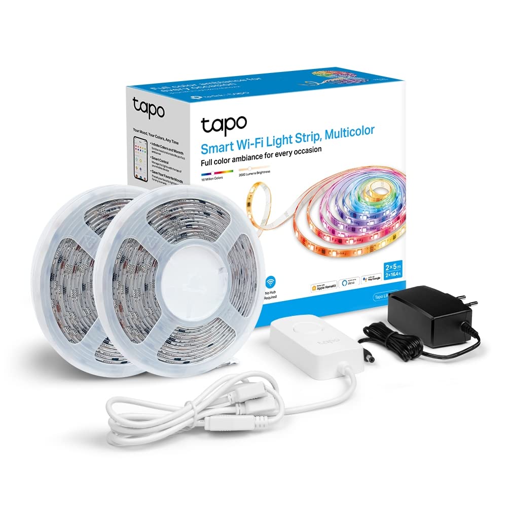 TP-Link Tapo L930-10 | Inteligentna taśma LED RGBIC Wi-Fi 10 m | Efekty dynamiczne | Segmentowe podświetlenie | Tryb muzyczny | Sterowanie przez aplikację Tapo | Kompatybilna z Alexa i Google Home