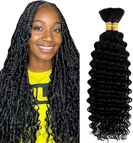 Evaxilc 34 34 Inch Deep Wave Human Hair For Braiding Menschliches Haar Unprocess