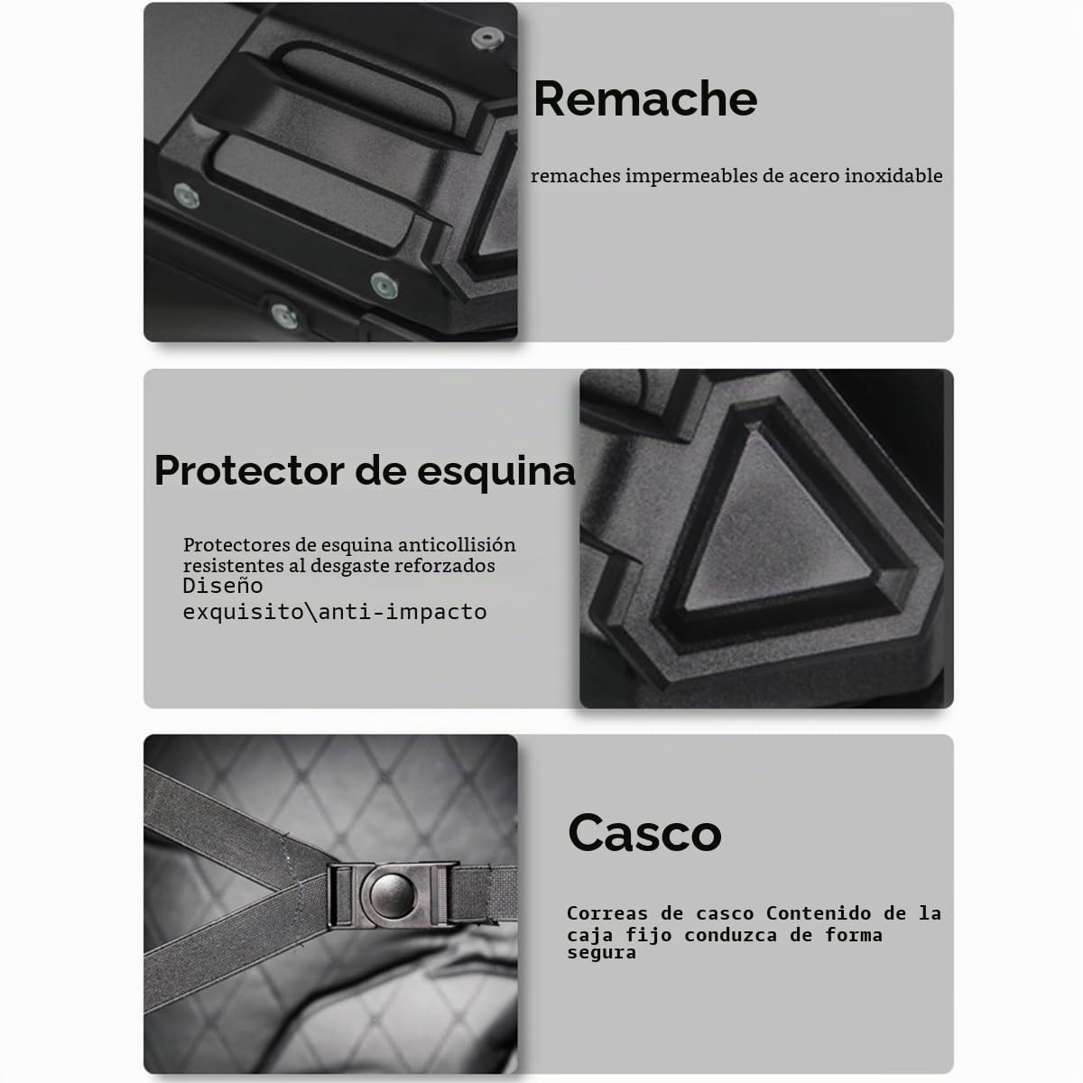 28L 45L 55L 65L 100L Motocicleta Topcase Caja De Almacenamiento Universal Para Equipaje Trasero Maleta Impermeable De Moto Equipaje De Aluminio Baúl Para Casco Con Respaldo ( Color : Silver , Size : 5