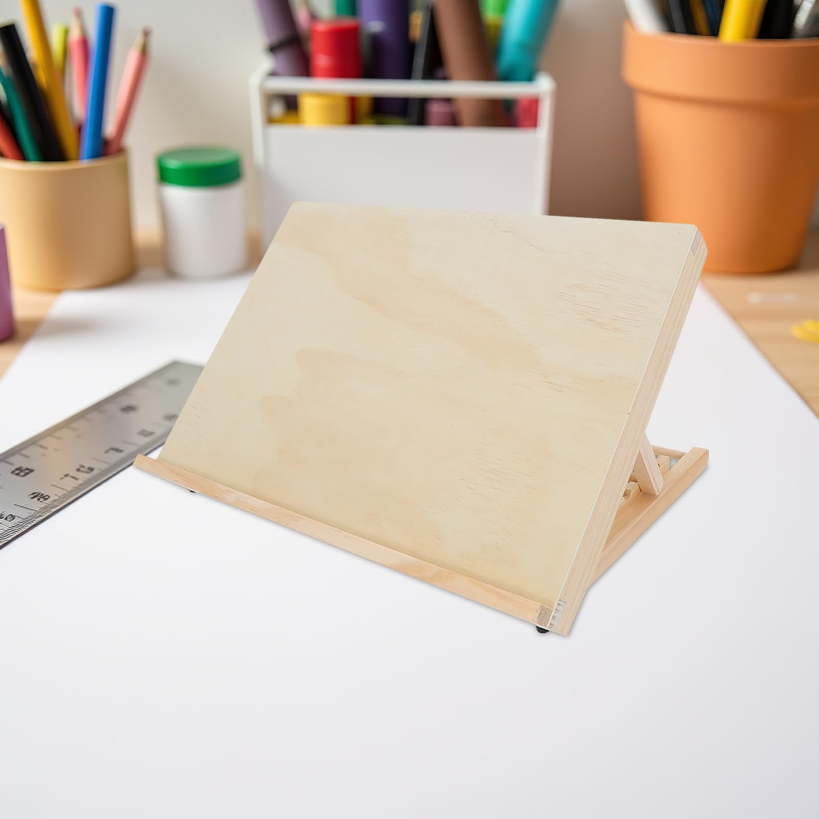 Chevalet de table réglable en bois portable 44,9 x 33,5 cm pour croquis, peinture et présentations – Idéal pour la maison, le bureau et le studio