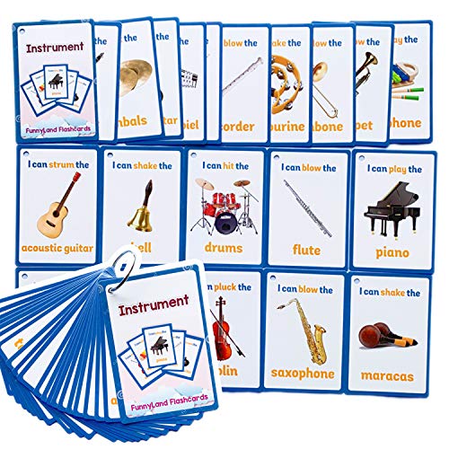 20PCS/Set Instrument Kids Gifts English Flash Cards Pocket Card Educational Learning Baby Toys for Children Pre-Kindergarten