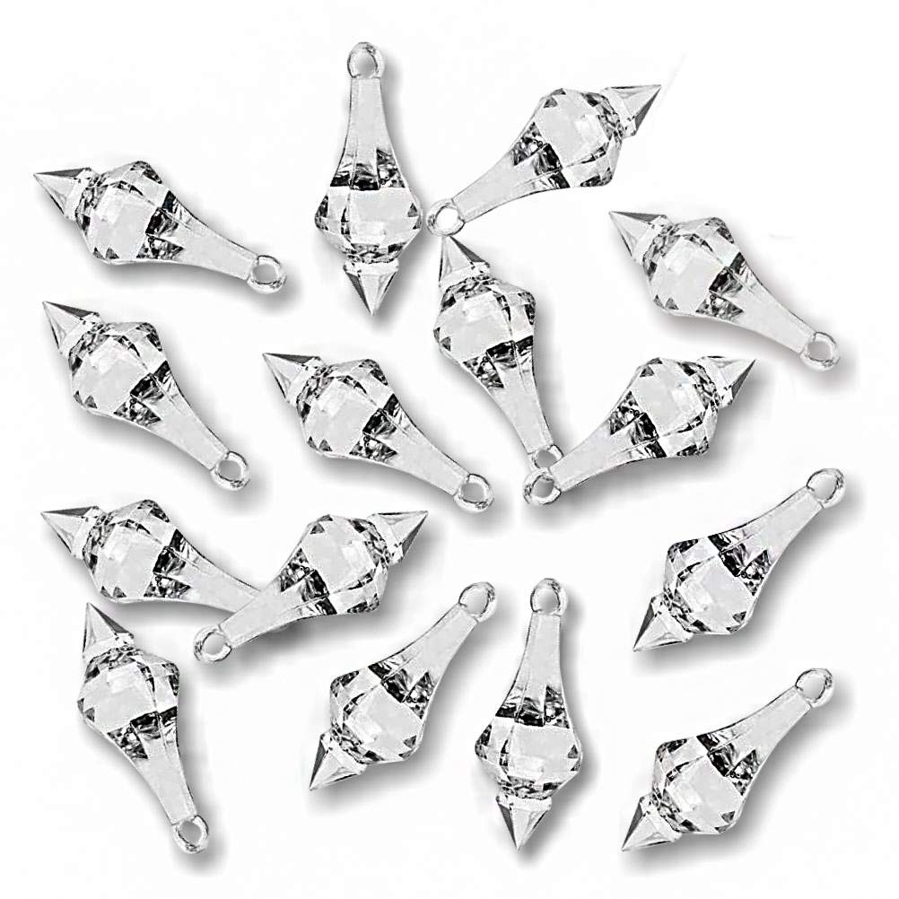 PMLAND Translucent Acrylic Chandelier Drops 80+ Pieces for Hanging Décor Table Centerpiece or Vase Filler-Clear