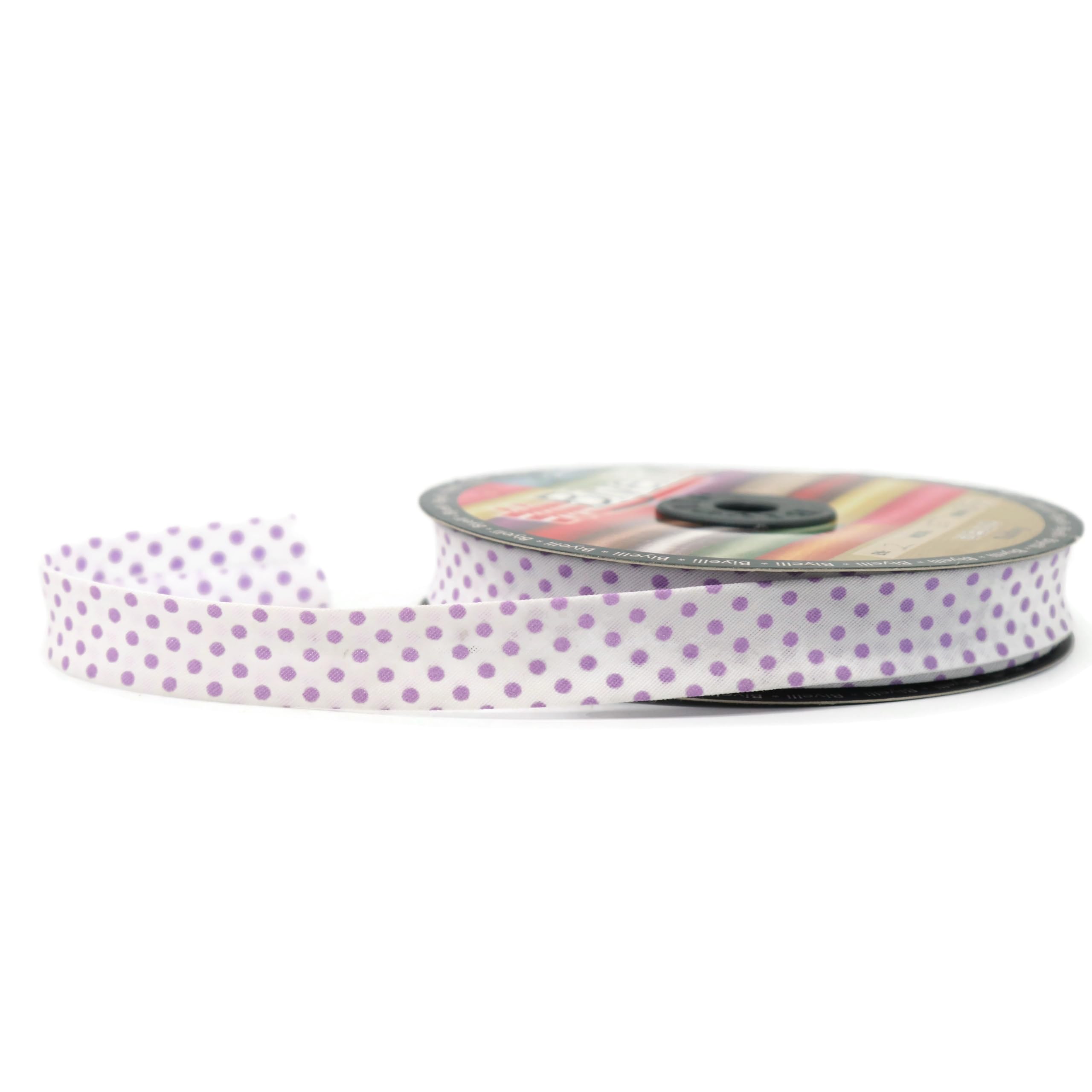 Cinta de encuadernación al bies plegable de algodón – 3/4 pulgadas (20 mm) de ancho – 27 yardas – Cinta de encuadernación al bies de algodón de un solo pliegue para coser ropa, bricolaje, morado B7