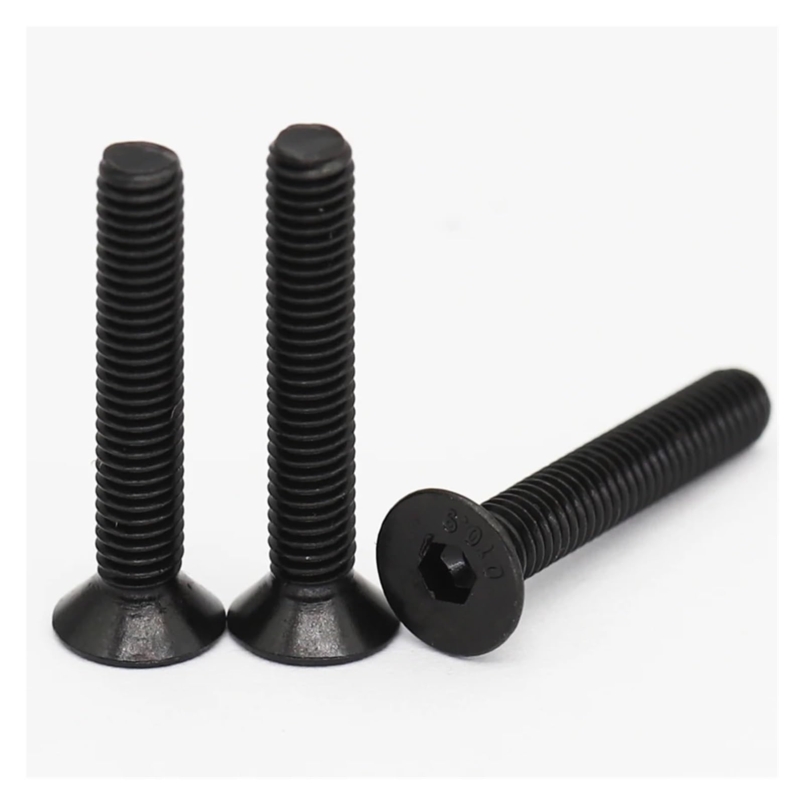 50/100 Uds M5 M6 6/8/10/20/25/30/40/50/55/60mm Negro 10,9 Grado Acero DIN7991 Hexágono Plano CSK Tornillo De Cabeza Avellanada(M6x55 (1.0mm Pitch),100PCS)