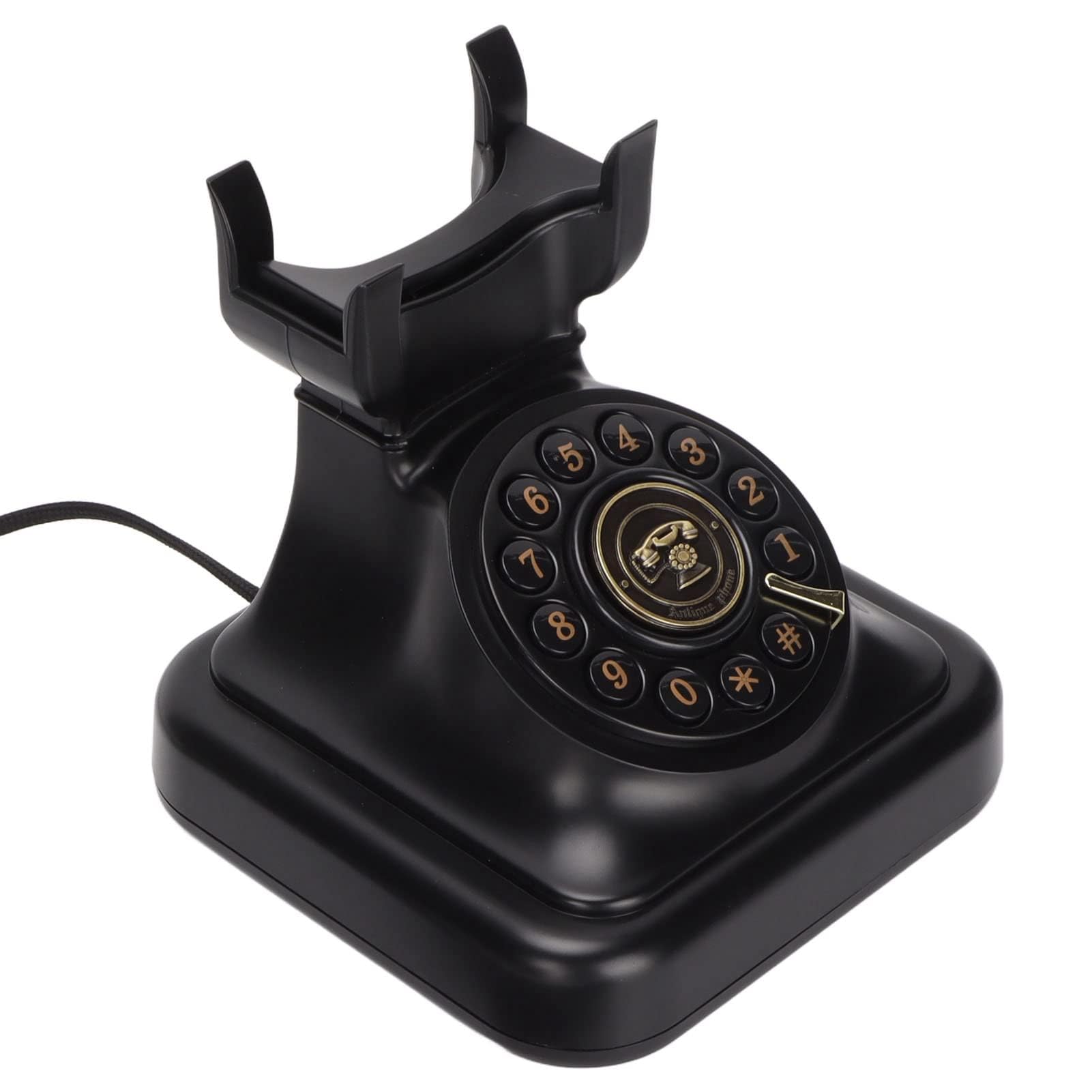 Retro Telefon mit Wählscheibe, Vintage Festnetztelefon Klassisches Schnurgebundenes Altmodisches Europäisches Tischtelefon für Büro Café Bar Schlafzimmer Dekoration