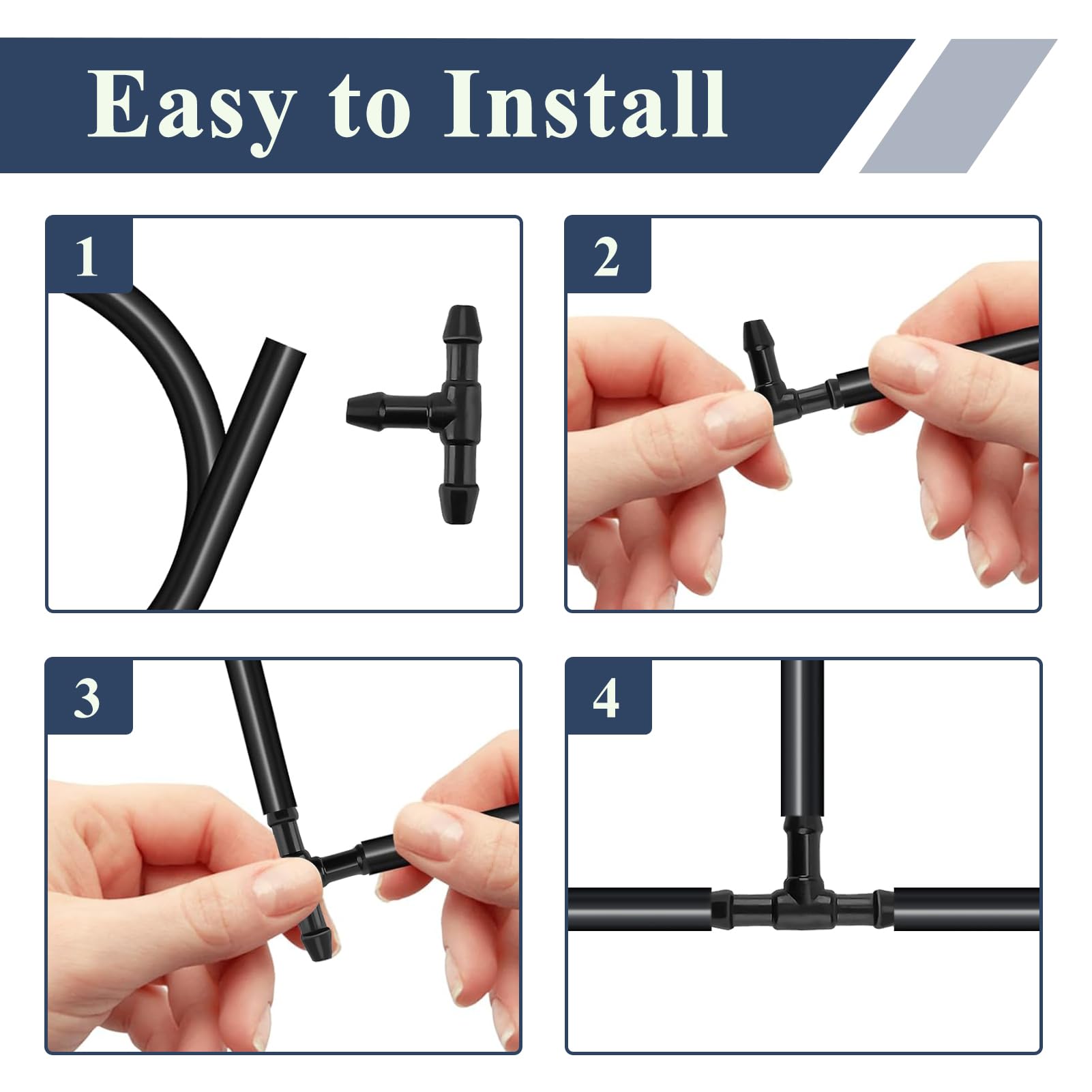 30 Pezzi Connettori Tubo Lavavetri Universali 4mm, Raccordi Tergicristalli Auto, Kit Riparazione Lavacristalli con Raccordi Dritti a T a Y, Compatibili con Ugelli Parabrezza Auto Sistema di Lavaggio