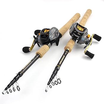 Amazon | 29cm木製ハンドルルアーキャストロッドと18+ 1BBリールセット