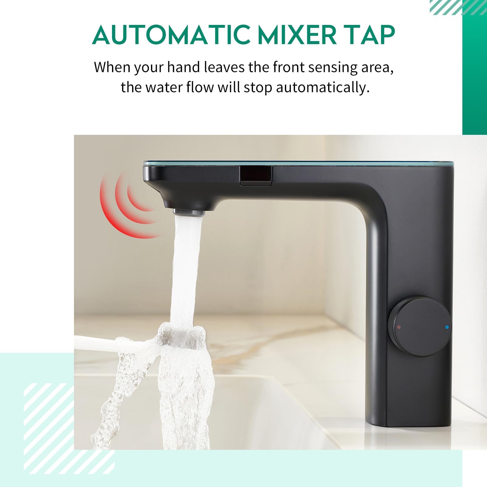 CREA Infrarood Sensor Wastafelmengkraan, Touchless Tap voor Badkamer CREA Infrarood Sensor Wastafelmengkraan, Touchless Tap voor Badkamer