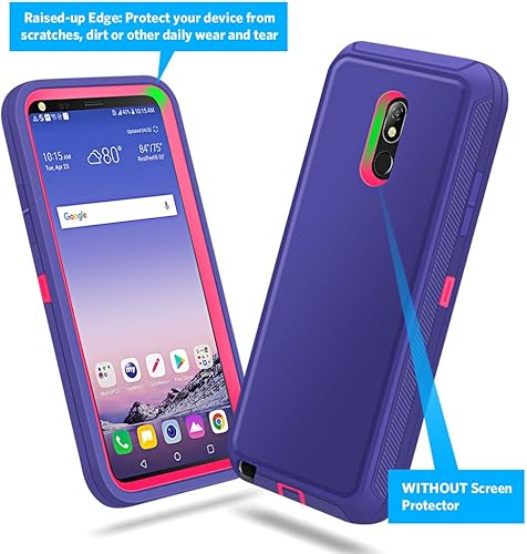 Miniatura 10 de Jelanry - Carcasa de uso rudo protectora para LG Stylo 5 doble capa, de cuerpo completo más carcasa antiarañazos, antigolpes, antideslizante,
