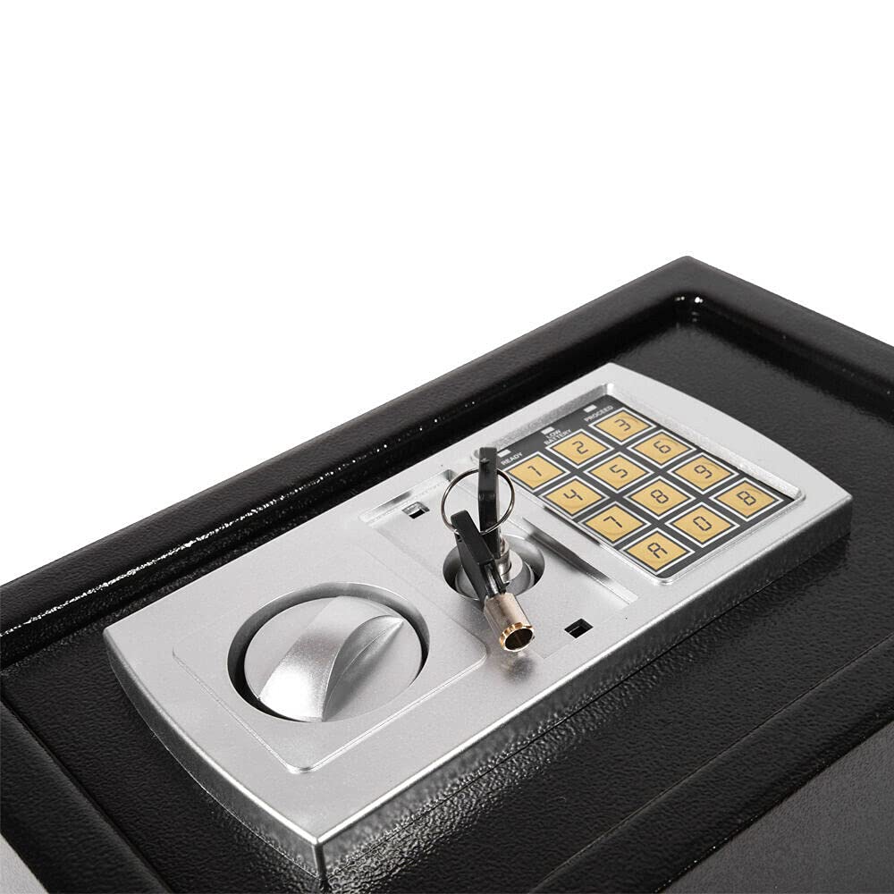 Cassaforte Elettronica Digitale, Impermeabile E Ignifuga, in Acciaio Massiccio con Tastiera Digitale, Ideale per La Sicurezza di Casa E Ufficio, Colore Grigio, capacità 1,Black-8.5L