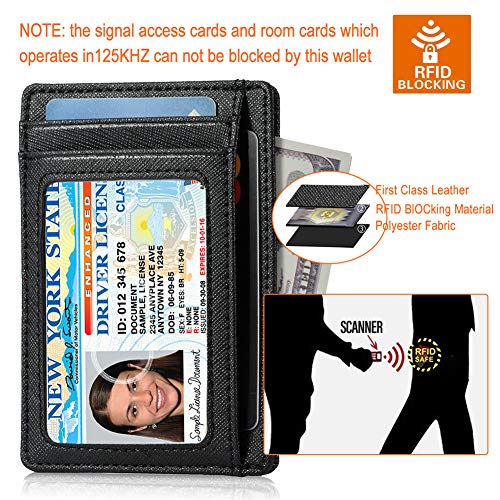Image of GH GOLD HORSE Slim RFID Blocking Card Holder Minimalist Leather Front Pocket Wallet for Women | Slim