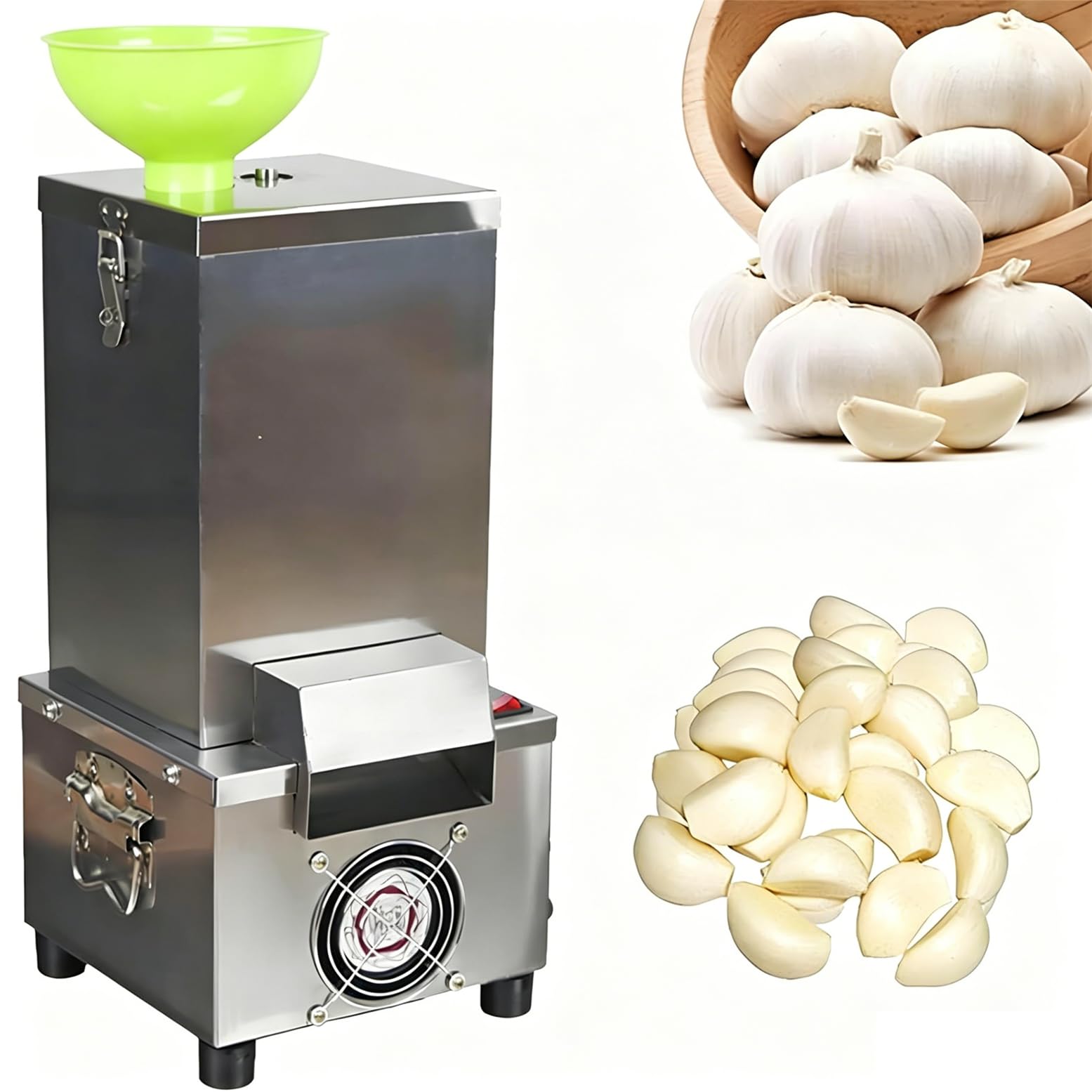 Nuxyyds Commercial Electric Garlic Peeler, Whole Garlic Peeling Machine Stainless Steel Garlic Cloves Peeler Tool for Restaurants Barbecue Shops Canteen Hotels