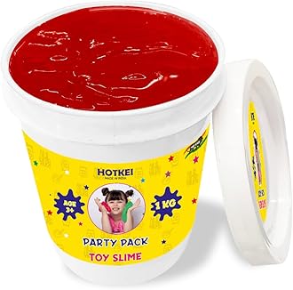 HOTKEI 1 Kg Red Fruit Scented DIY Magic Toy Slimy Slime Clay Gel Jelly Putty Set Kit for Boys, Girls & Unisex Kids - Slime