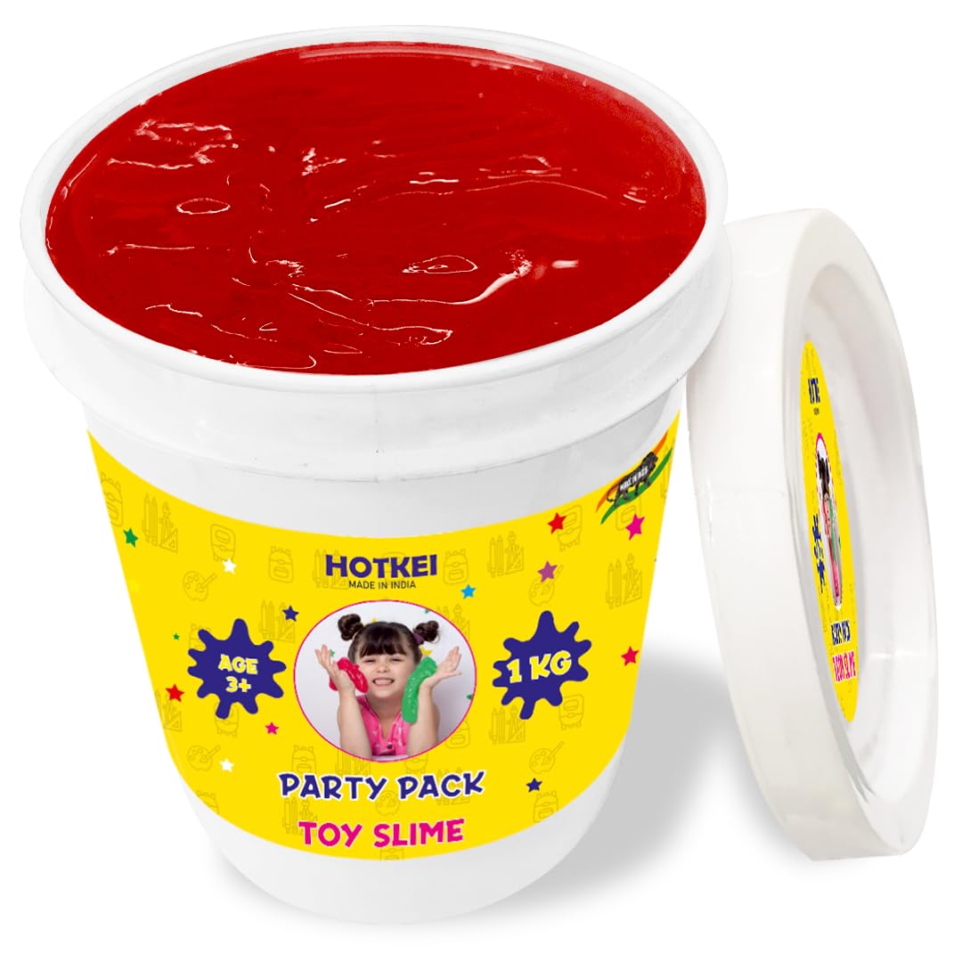 HOTKEI 1 Kg Red Fruit Scented DIY Magic Toy Slimy Slime Clay Gel Jelly Putty Set Kit for Boys, Girls & Unisex Kids - Slime