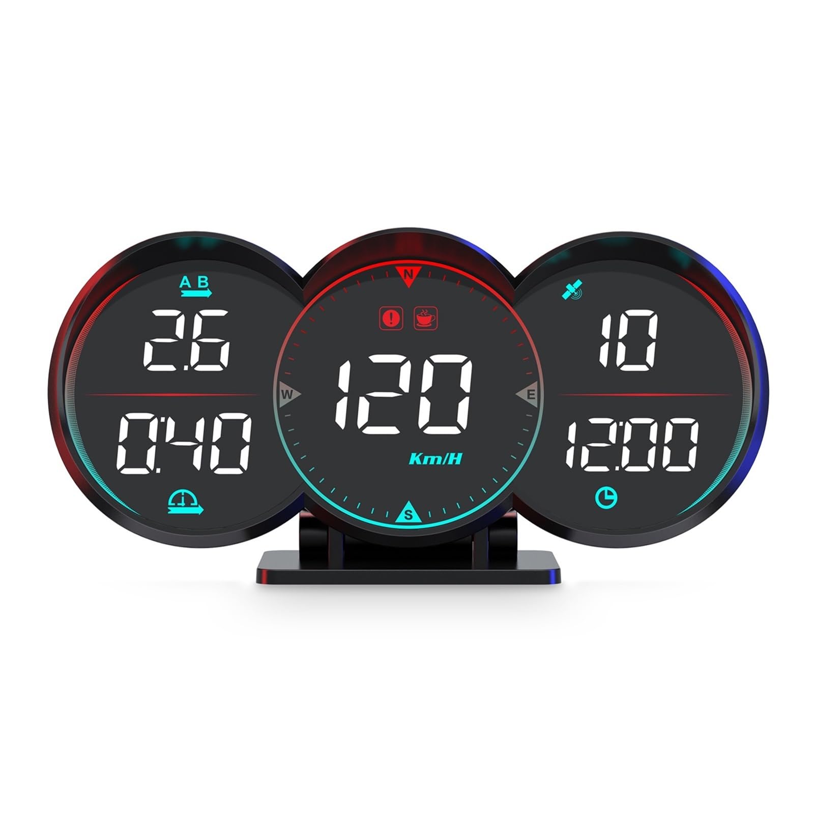 Pantalla Frontal For Coches, Velocímetro Digital GPS Universal De 5 Pulgadas Con Brújula De Velocidad, Dirección, Fatiga para todos los vehículos