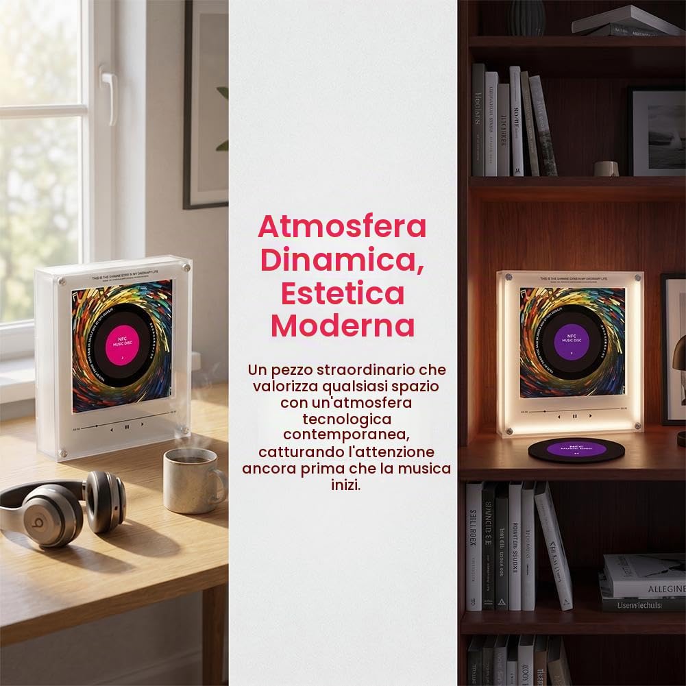 Magnete per frigorifero magnetico NFC a induzione con altoparlante cantante, confezione da 9 magneti personalizzati per frigorifero con musica, adesivi sonori programmabili intelligenti, riproduce la