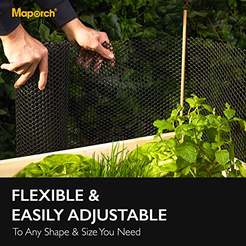 Maporch Chicken Wire Fence Mesh, 15.7In X 10Ft Black Plastic, Hexagonal Fencing Wire For Gardening, Poultry Fencing, Chicken Wire Frame For Crafts, Floral Netting #TOP2