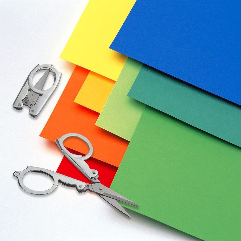 12 tijeras plegables pequeñas tijeras de viaje portátiles de acero inoxidable cortador mini tijeras set para el hogar oficina y viaje tijeras