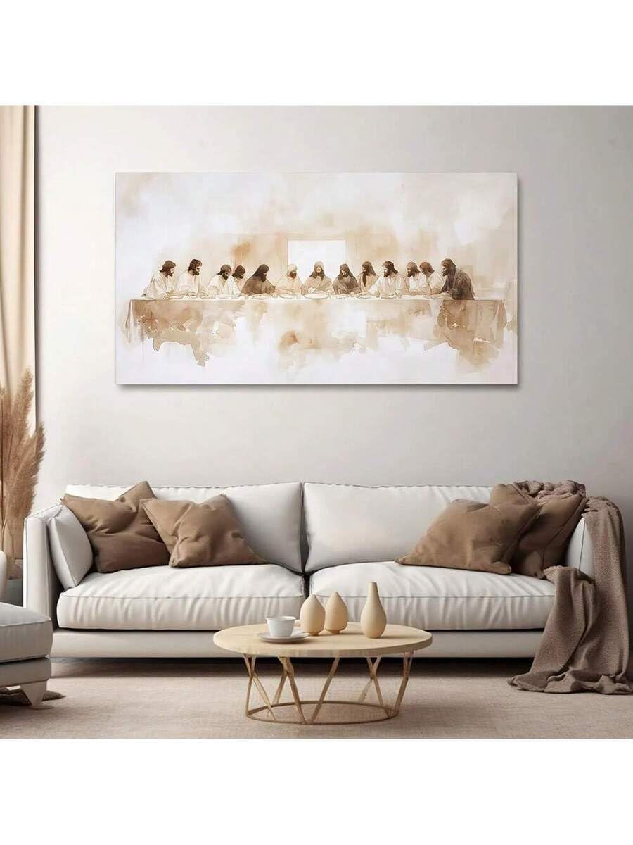 CHAOJIART Minimalistischer abstrakter Leinwanddruck Das letzte Abendmahl 70 x 140 cm rahmenlos