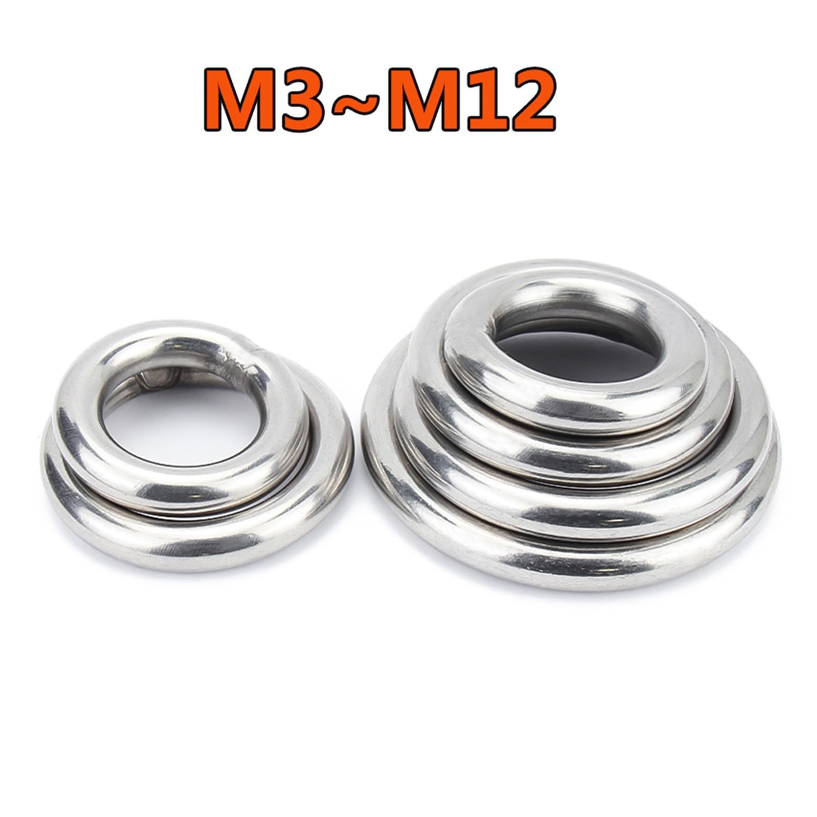 Anneaux polyvalents en acier inoxydable, Hauban de yoga robuste M3-M12, soudé, lisse et solide(M10x110)