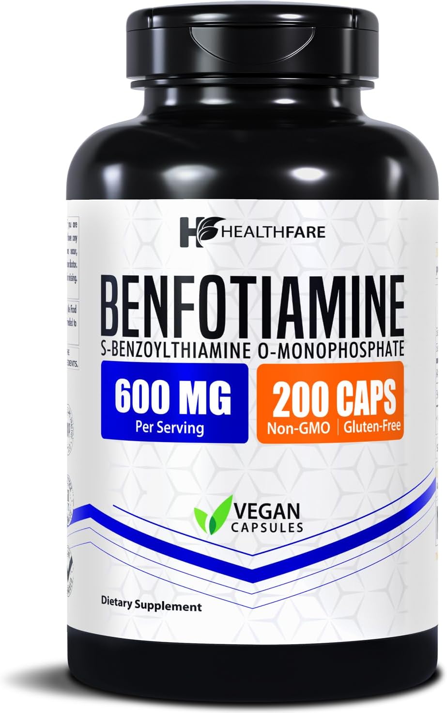 Healthfare Benfotiamine 600mg | 200 Veg Capsules | Enhanced Absorption | Supports Overall Health | Increased Bioavailability