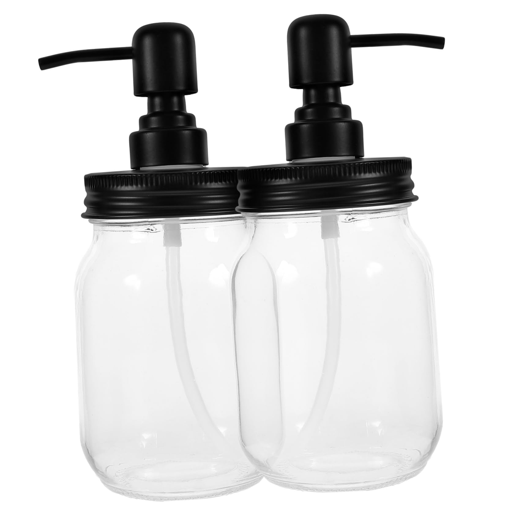 Garneck 2pcs Glass Salad Can Stainless Steel Home Mason Can Portable Food Container Pp Household Mason Jars