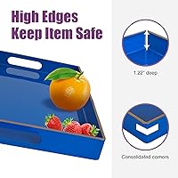 Vista 95 de Gifturbo Bandeja negra para servir, bandejas decorativas de mármol con asas, bandeja de mesa auxiliar, bandejas de plástico rectangulares otomanas