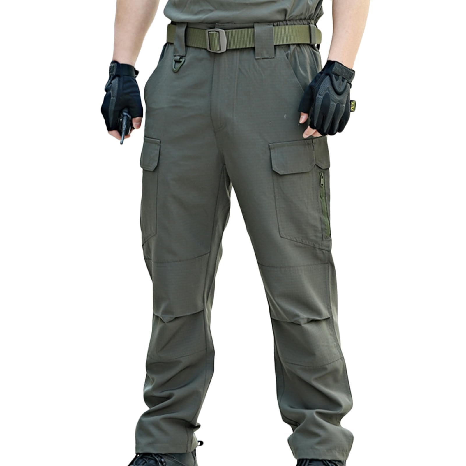 Mens Flex Ripstop Tactical Pants Water Resistant Stretch Cargo Pants Lightweight Outdoor Hiking Work Pant Pocket