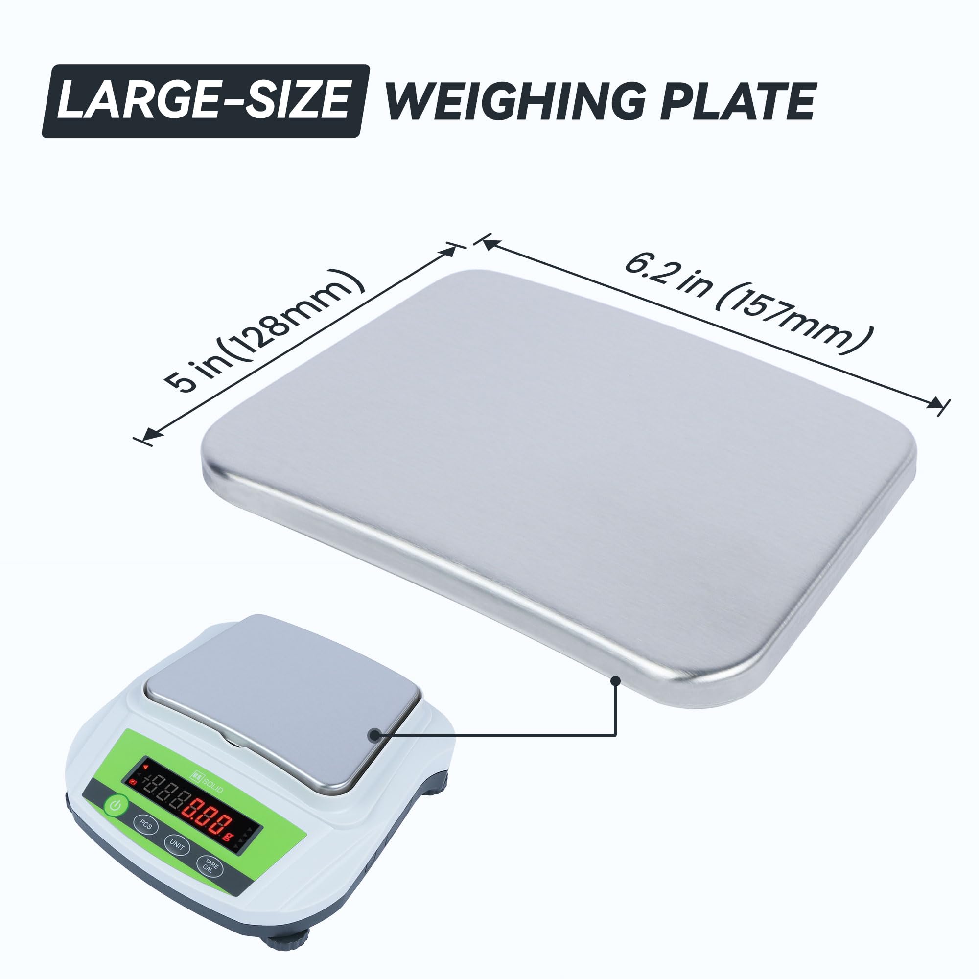 U.S. Solid Balanza de precisión de 2000 g/4.4 libras x 0.01 g - Balanza analítica digital de laboratorio para joyería de cocina científica