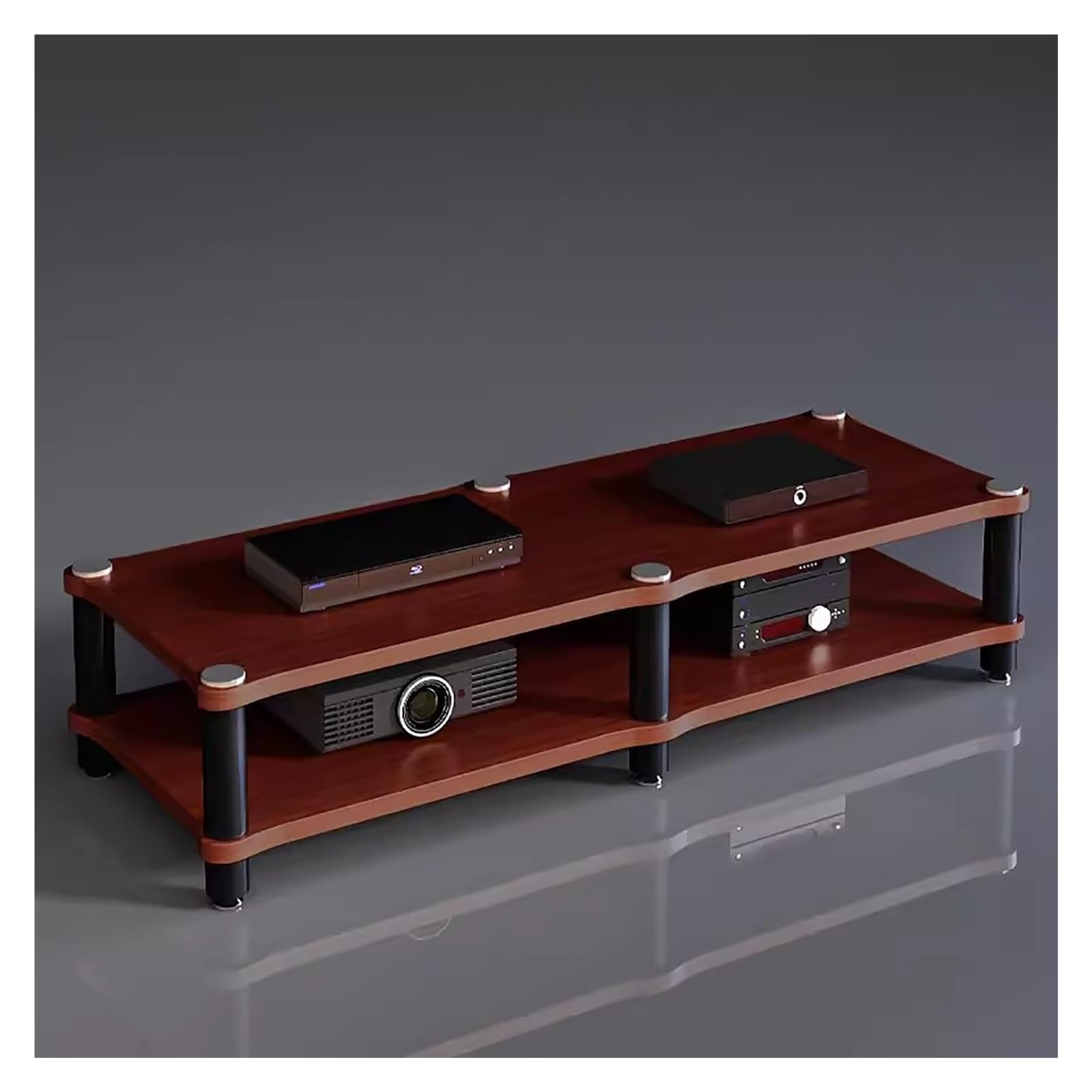 Stojak na media HiFi 120 cm, stojak na audio/wideo, wytrzymały, nowoczesny uchwyt na sprzęt, otwarta, modułowa konstrukcja, do kina domowego i systemu stereo