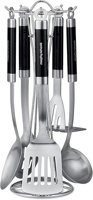 Morphy Richards 46820 Kitchen Utensil Set, Accents Range, Kitchen Tool Set, Stainless Steel, Translucent Black, 5-Piece