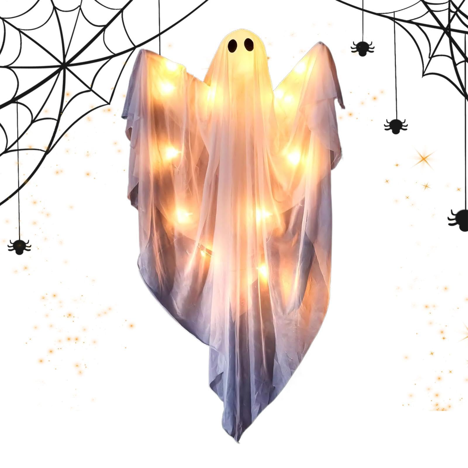 Figura de fantasma colgante con luces LED y sonido para Halloween