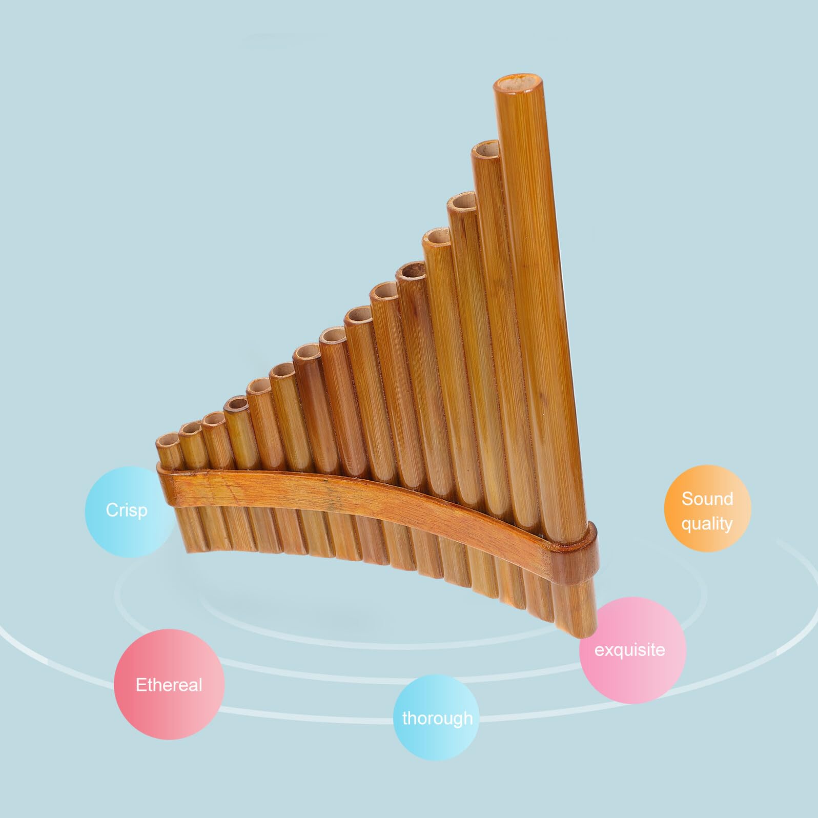 Rohr Holzbambus Panflöte Traditionelles Musikinstrument für Anfänger Professionelle Tonlöcher Leicht Tragbar Linkshänder Modell für Musikalische Früherziehung und Schule