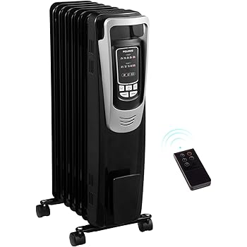 PELONIS Electric 1500W Oil Filled Radiator Heater with Safety Protection, LED Display, 3 Heat Settings and Five Temperature Settings. Perfect for for Home or Office
