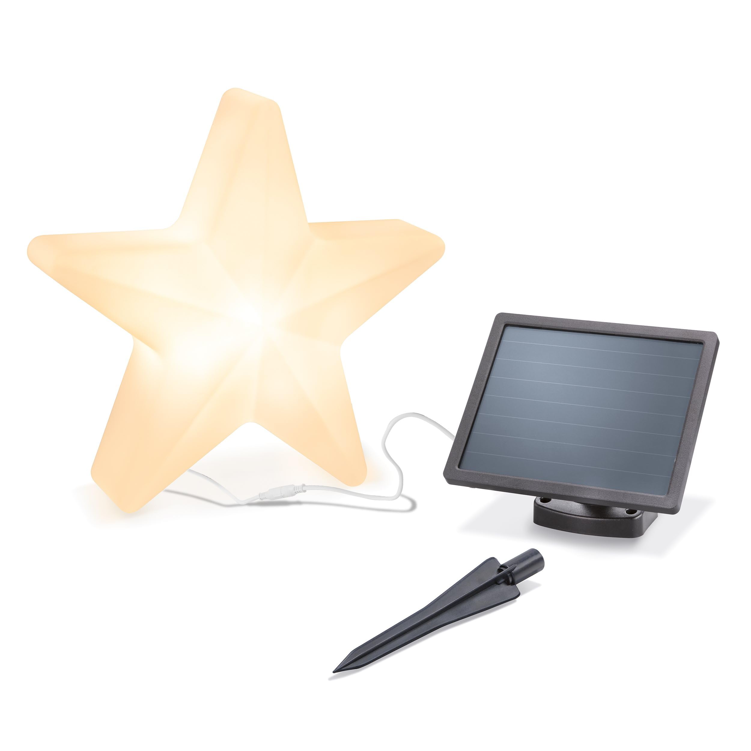Esotec 3D Weihnachtsstern Solar, beleuchtet außen, groß, LED-Stern, outdoor, Deko Außenstern, warmweiß kaltweiß umschaltbar, Gartenbeleuchtung, Weihnachtsdeko, Weihnachtsbeleuchtung, D39,5cm, 102122