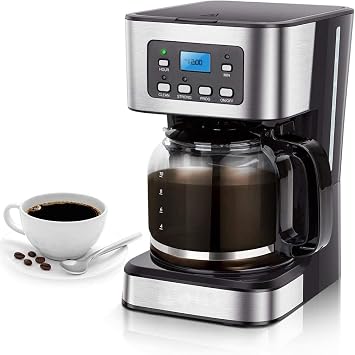 Coffee Maker, Semi-Automatic Coffee Machine, Drip Coffee Machine, Large Capacity 1.5L for Tea and Black Coffee, 24 Hour Preservation Heat Function, Home, Office, Commercial Use, Semi-Automatic
