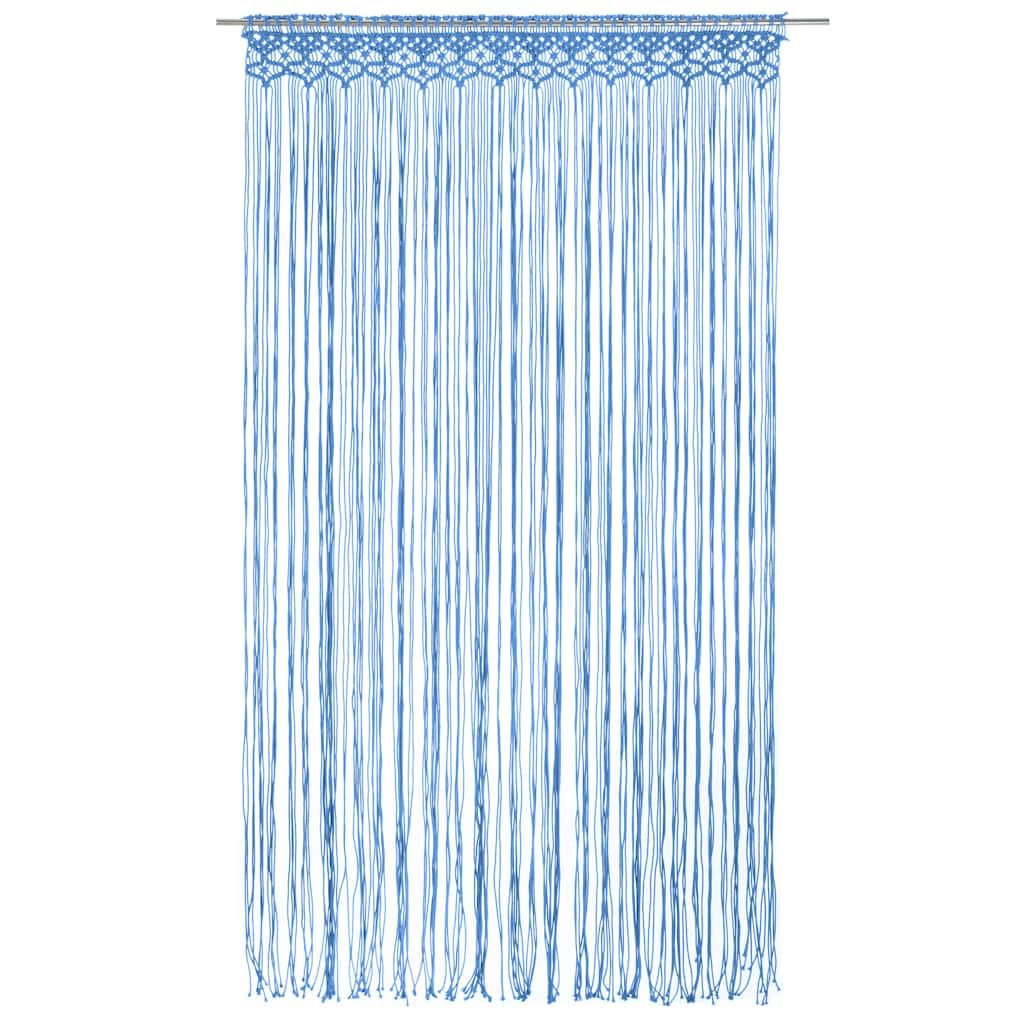 Rideau en Macramé pour Porte Fenêtre Tapisserie Murale 140x240cm | Bleu, Tapisserie de Fenêtre en Coton Tissé à la Main, Tenture Murale, Séparateur de Pièce, Fond de Mariage, Salon
