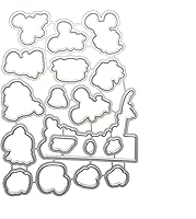 Vista 5 de Juego de sellos y troqueles de ratones y árboles para hacer tarjetas, sellos transparentes y troqueles de corte de metal para álbumes de recortes