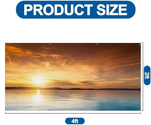 Miniatura 10 de Paquete de 4 cubiertas de luz fluorescente para luz de techo, filtros de luz de movimiento de paisaje marino morado al crepúsculo para aula,