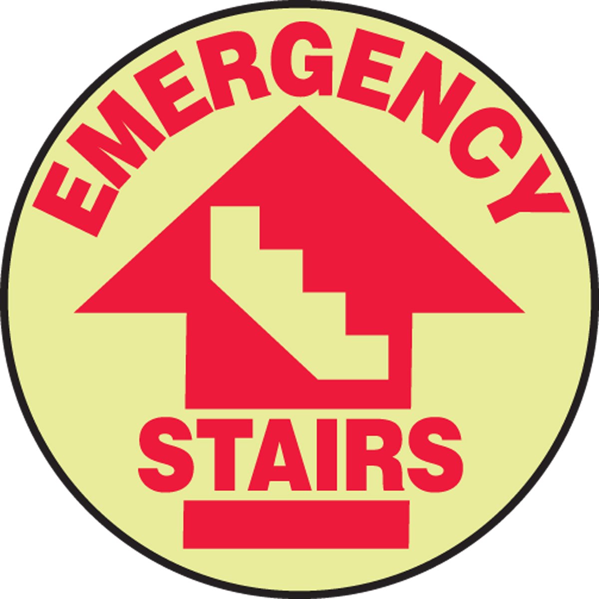 Panneau escaliers de secours visible dans le noir pour évacuation sûre