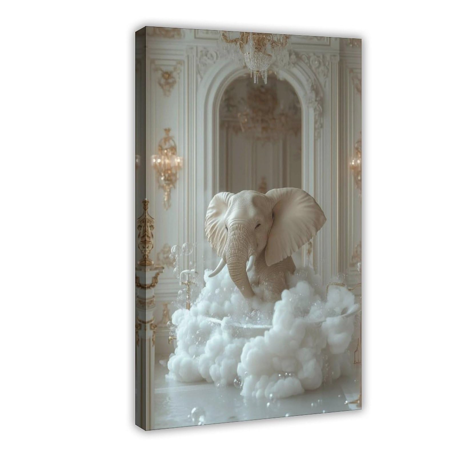 Bareronor Bathroom Elephant Poster Canvas Poster Bedroom Decor Landscape Office Room Decor Gift 24" L X 36" W